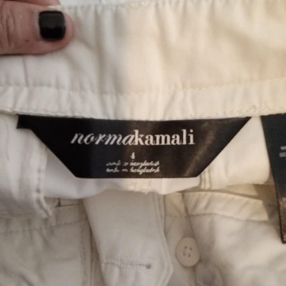 Norma Kamali Eggshell Color Mid Rise Wide Leg Office Womens Size 4 Pants - Picture 2 of 10